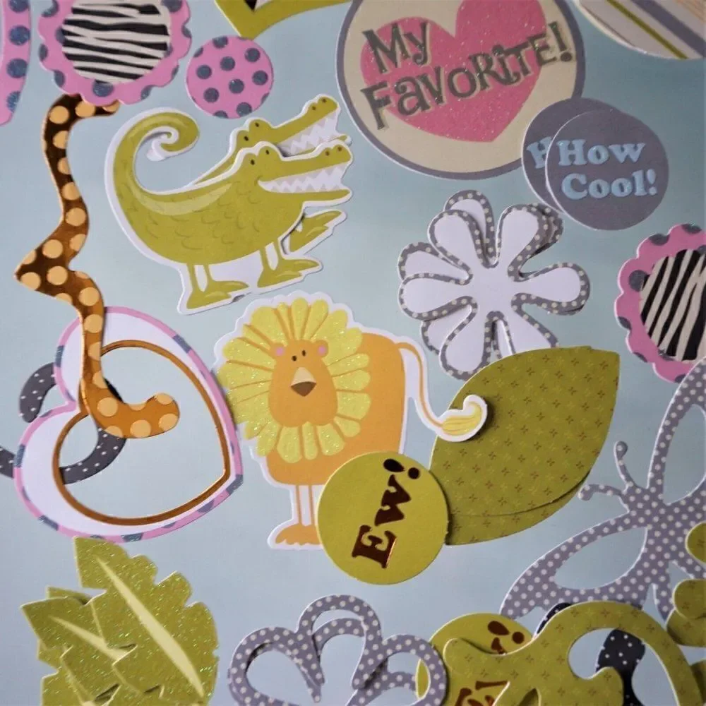 Zoo Animals Scrapbooking Cut-Outs 80 pieces